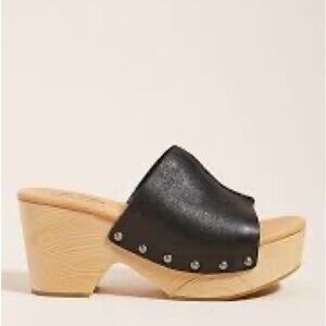 Kork Ease Black Leather Platform Slide Clog - Women's